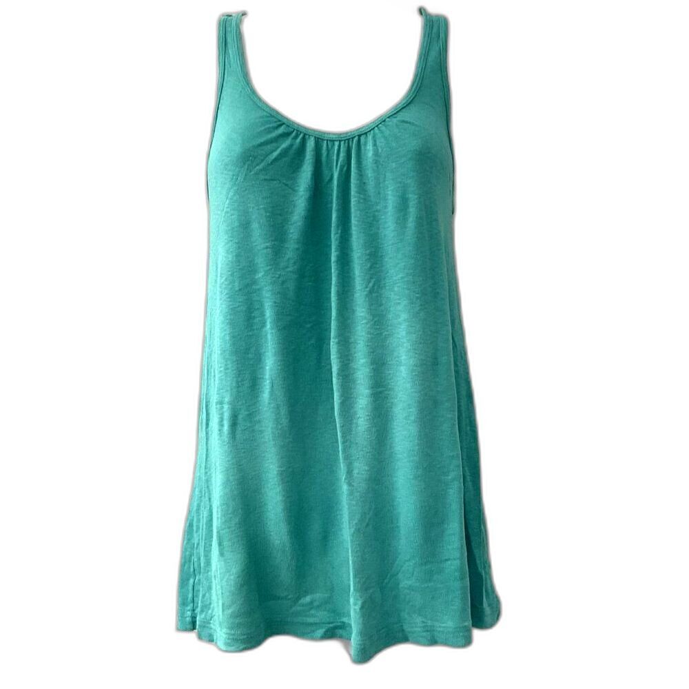 Michael Stars Green Crochet Back Tank Top